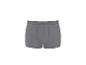 Graue gerippte Herren-Boxershorts mit dunkelgrauem Bund.