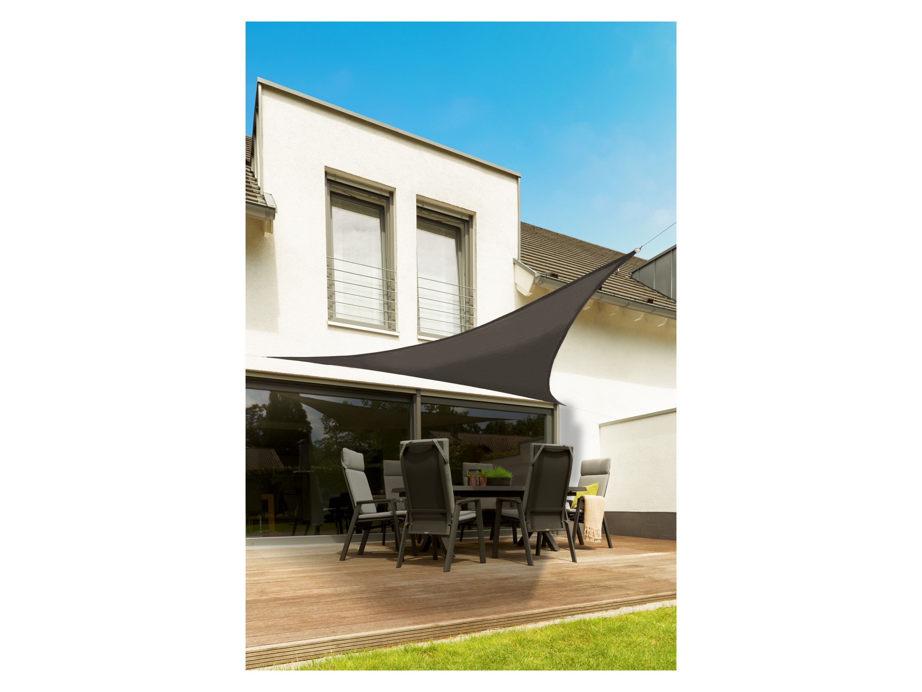 LIVARNO home Sonnensegel (Dreieckig, Anthrazit)““ | Rechteck. ca. L 300 x B 200 cm Gewicht: ca. 1,19 kg““