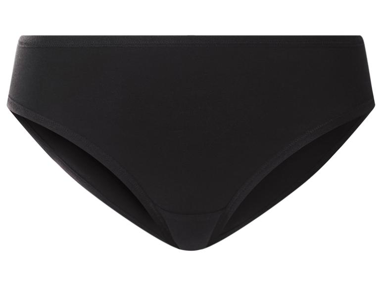 Schwarze Baumwoll-Damenunterhose mit elastischem Bund und hohem Beinausschnitt.