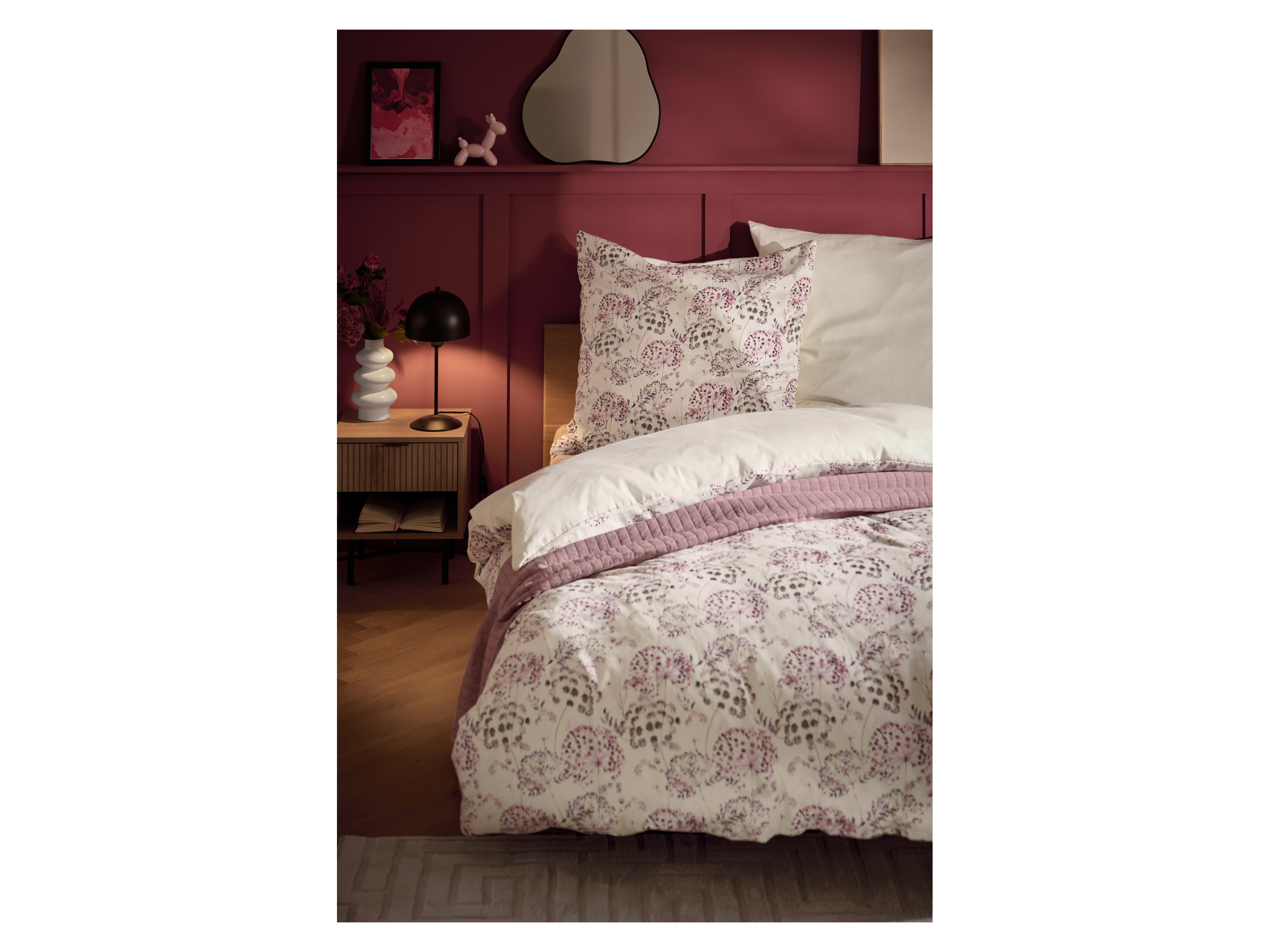 Thumbnail - LIVARNO home Satin-Wendebettwäsche (Blumen/weiß)