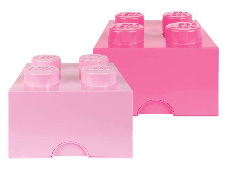 Gehe zu Vollbildansicht: LEGO Aufbewahrungsbox mit 4 Noppen, stapelbar, 2er Set - Bild 1