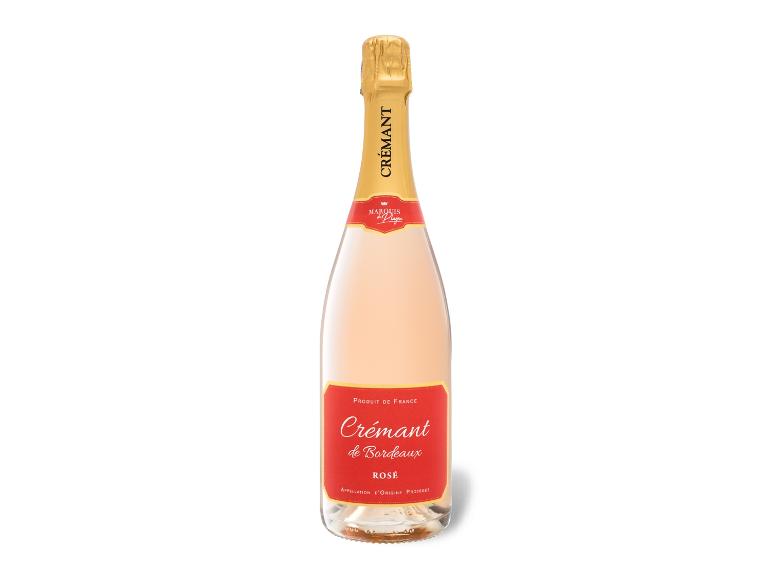 Flasche Crémant de Bordeaux Rosé-Schaumwein.