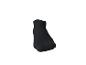 Eine schwarze Socke auf weißem Hintergrund.