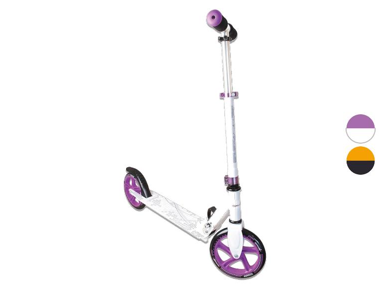 Weißer und lila Roller mit 200-mm-Rädern.