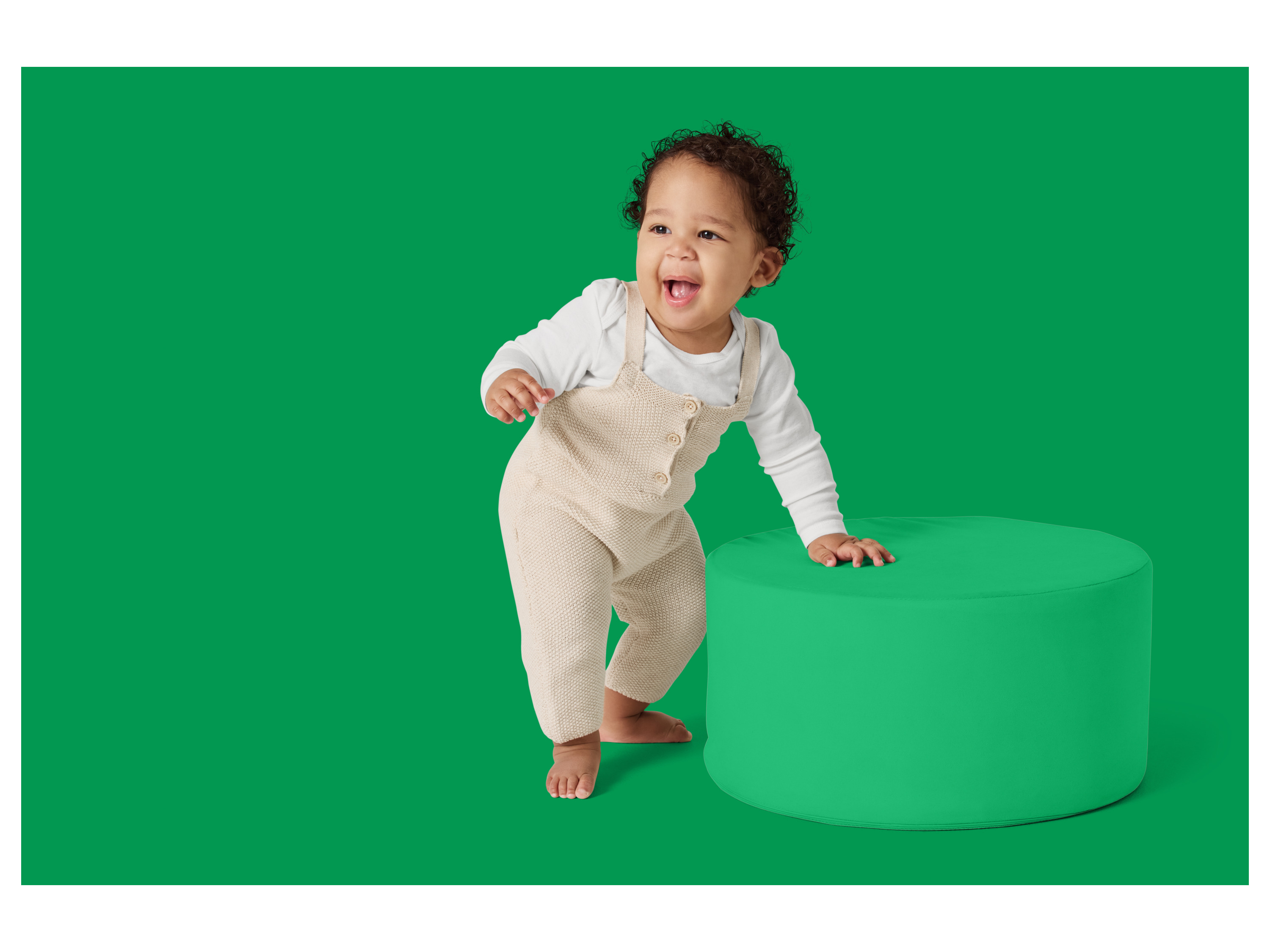 LUPILU® Baby Strick-Latzhose (Beige, 86/92) – Bild 2 von 4