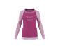 Rosa und malvenfarbenes Langarm-Sportshirt mit strukturierten Mustern.