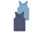 Zwei Tanktops, eines dunkelblau und eines hellblau.