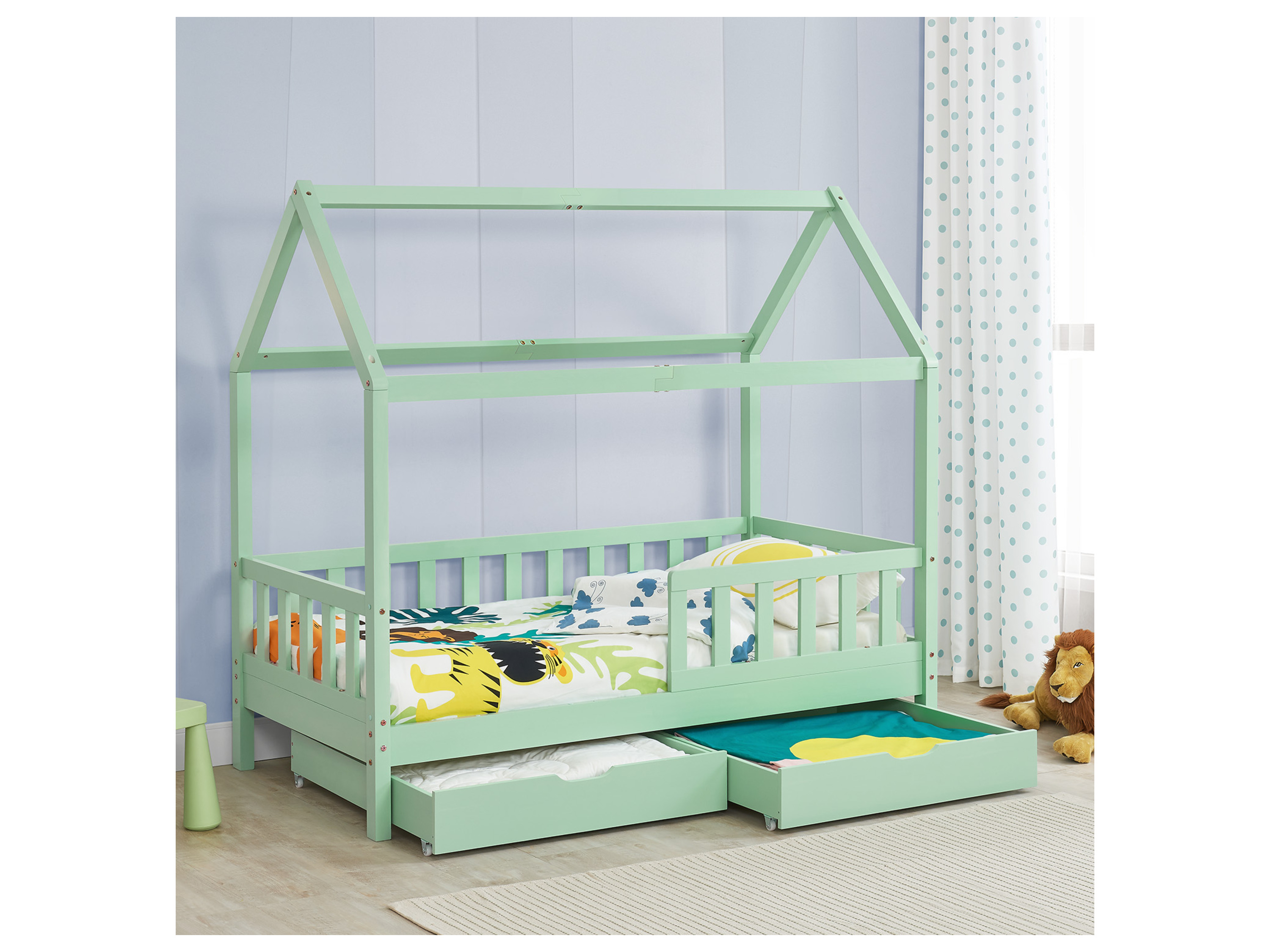 JUSKYS Kinderbett Marli_STR_OS (mint mit Bettkasten, 200 x 90 cm) – Bild 2 von 4