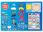 Playtive Spielzeugset mit Gesichtern, Hüten und Zubehör zum Erstellen eigener Figuren.