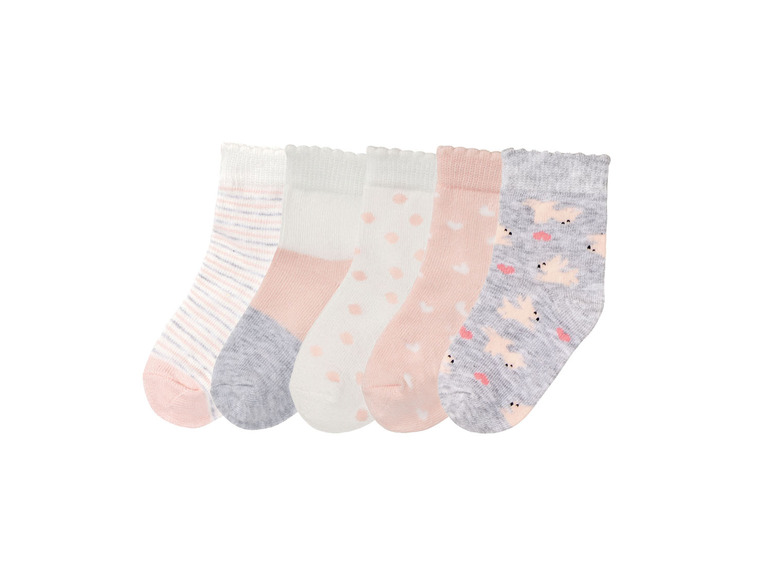 Gehe zu Vollbildansicht: lupilu Mädchen Baby Socken, 5 Paar, mit Bio-Baumwolle - Bild 2