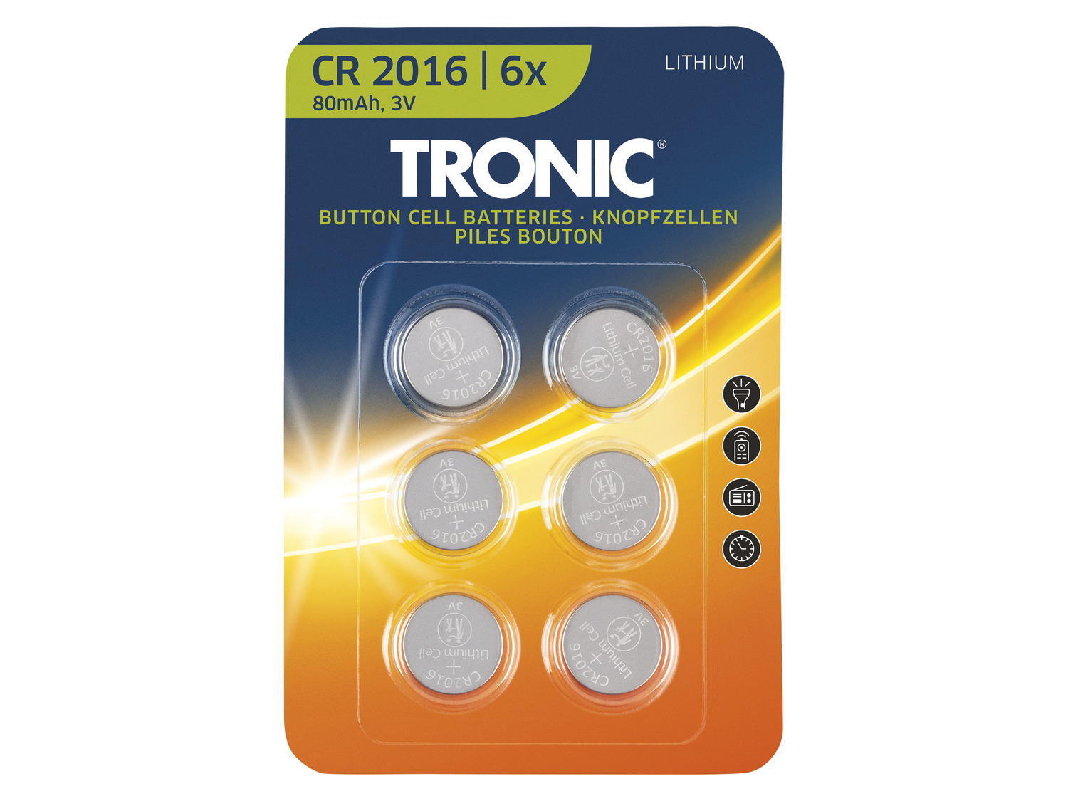 TRONIC® Knopfzellen, 6 Stück