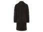 Ein schwarzer Wollmantel mit langen Ärmeln.