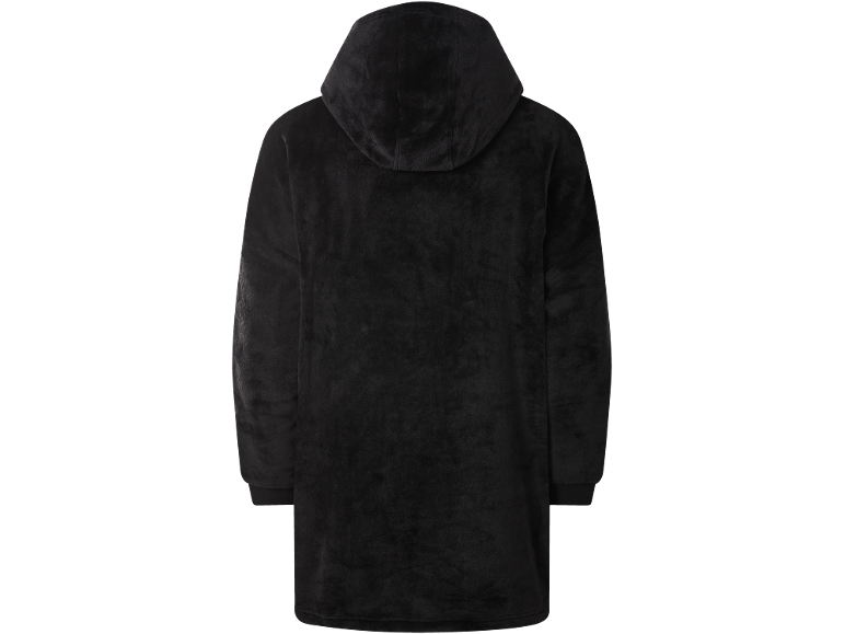 Schwarzer Plüsch-Hoodie-Decke, Rückansicht