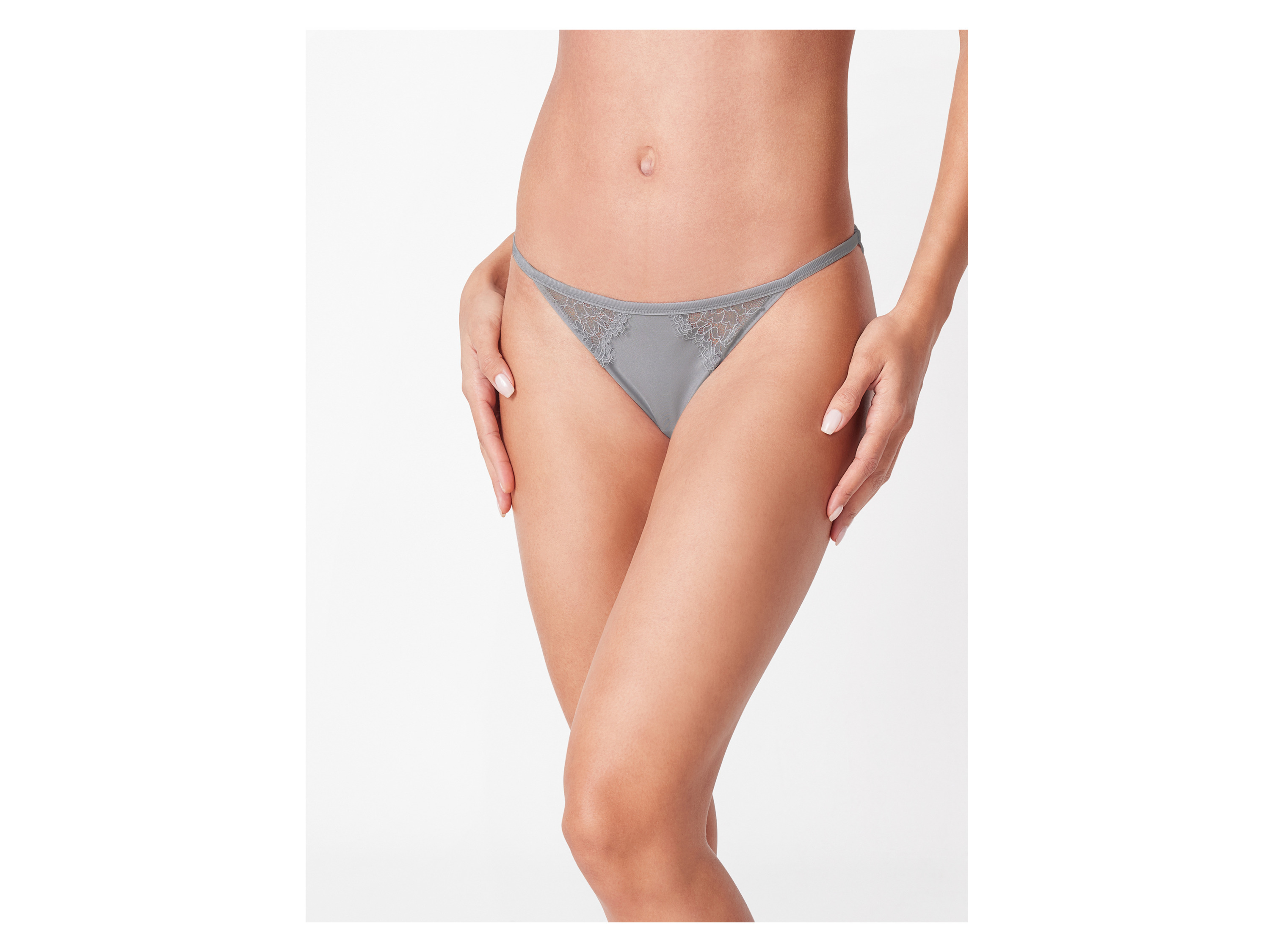 Thumbnail - esmara® Damen Slips mit Spitze, 2 Stück (Silber, M(40/42))