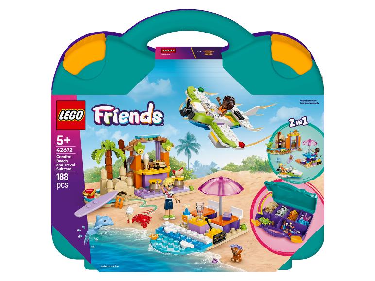 LEGO Friends Creative Beach and Travel Suitcase Set mit 188 Teilen, 2-in-1.
