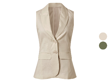 esmara® Damen Leinen-Weste, leicht tailliert
