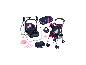 BAYER DESIGN Puppenbuggy-Set mit Schaukel und Einhorn-Zubehör.