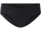 Schwarzer gerippter Damen-Slip mit niedrigem Bund