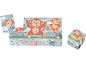 Kinder-Blockpuzzle mit Affen, einem Elefanten und einer Raupe.