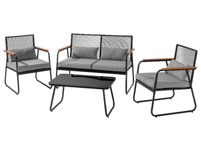 Loungeset Stahl/Seiloptik 4tlg
