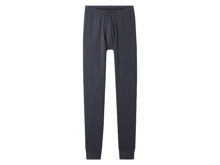 Dunkelgraue Herren-Thermo-Leggings auf weißem Hintergrund.