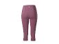 Damen Capri-Leggings in Pflaume mit hohem Bund und Zierpunkten.
