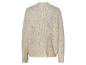 Beige grob gestrickter Cardigan.