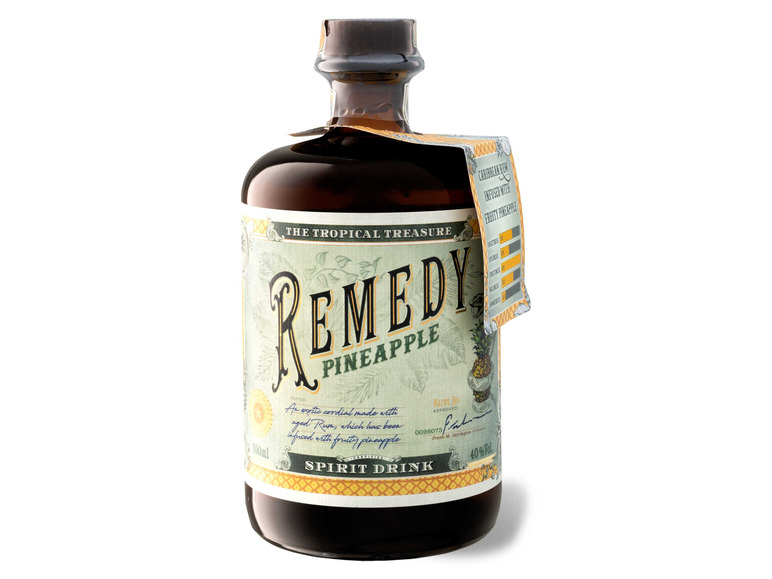 Gehe zu Vollbildansicht: Remedy Pineapple (Rum-Basis) mit Geschenkbox und Glas 40% Vol - Bild 2