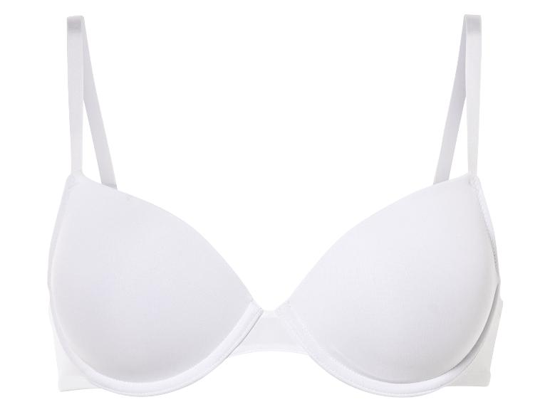 Ein weißer BH mit glatten Cups.
