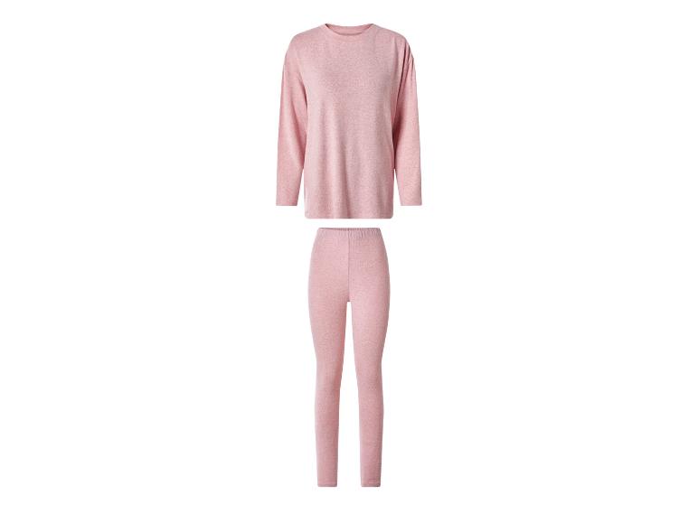 ESMARA® Damen Pyjama: Rosa Langarmshirt und passende Leggings.