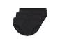 Drei schwarze Slips übereinander.