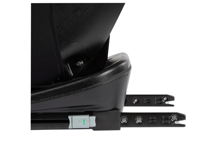 Seitliche Ansicht eines Autositzes mit Isofix-Befestigung.