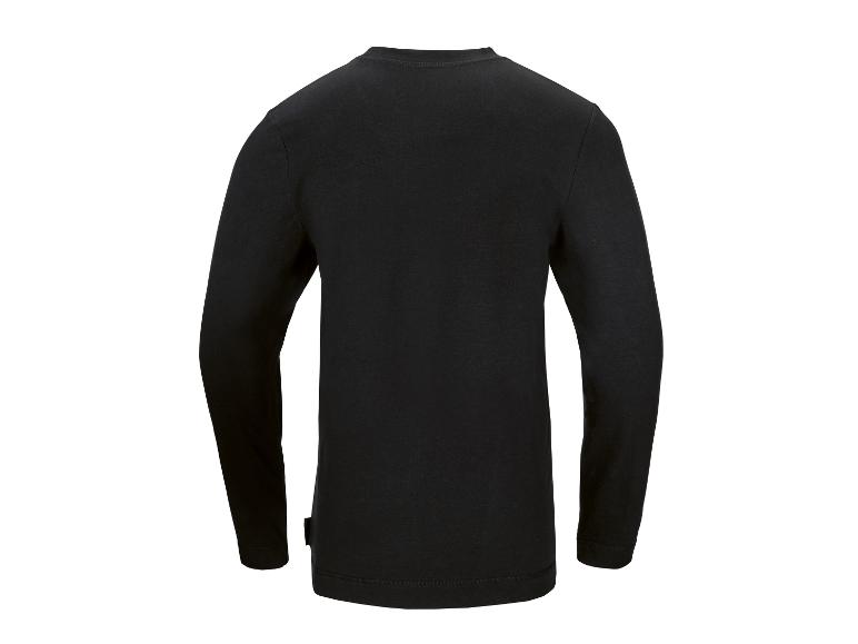 Schwarzes Herren-Langarmshirt, Rückansicht.