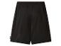 Schwarze NFL-Shorts mit elastischem Bund und kleinem NFL-Logo am linken Bein.