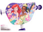 Ein rosafarbenes Fahrrad mit Ariel, Tiana und Jasmine von Disney.