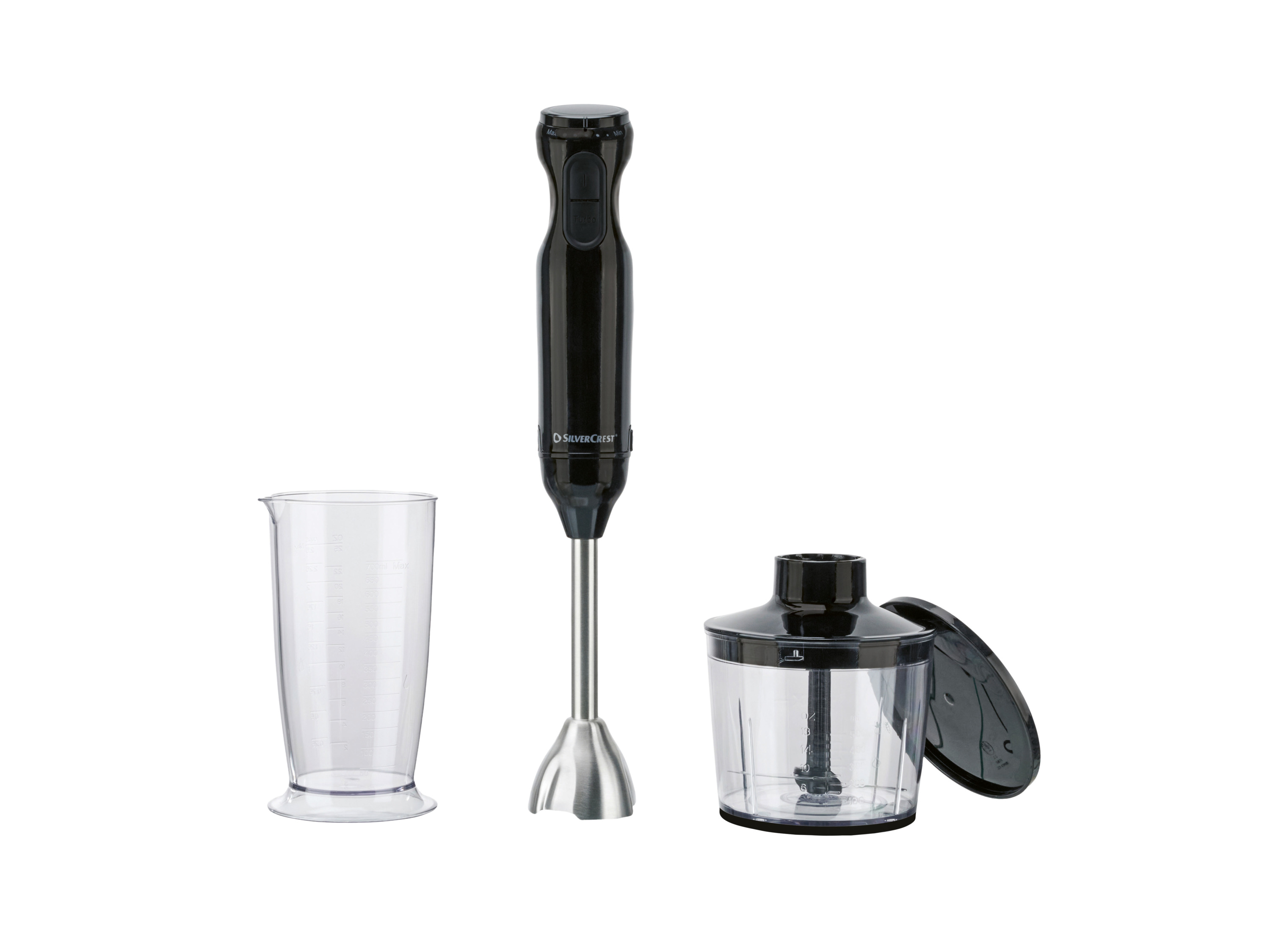 SILVERCREST® Stabmixer-Set Kunststoff »SSMS 600 G7«, 4-teilig (Schwarz)