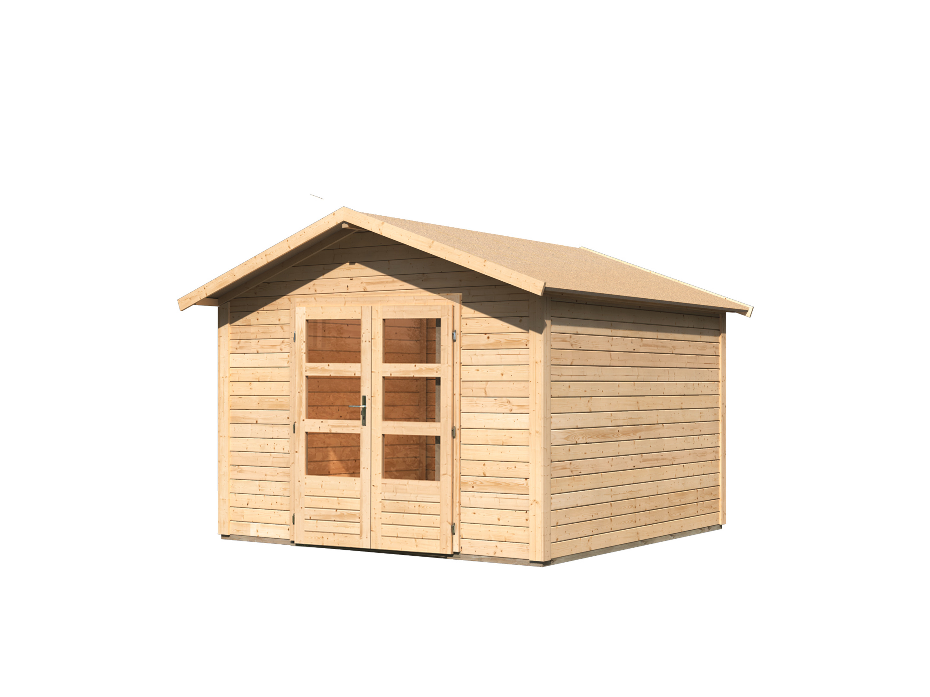 KARIBU Carlos Satteldach Gartenhaus (inkl Boden, naturbelassen, B 304 x H 238 x T 304) – Bild 2 von 4