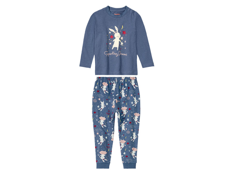 Gehe zu Vollbildansicht: lupilu Kleinkinder Mädchen Pyjama mit Print - Bild 2