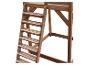 Holzleiter mit breiten Stufen und einer oberen Plattform