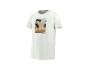 Weißes Herren-T-Shirt mit „Golden Hour“-Print von Palmen bei Sonnenuntergang.