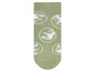 Grüne Socken mit weißen Dinosauriern.