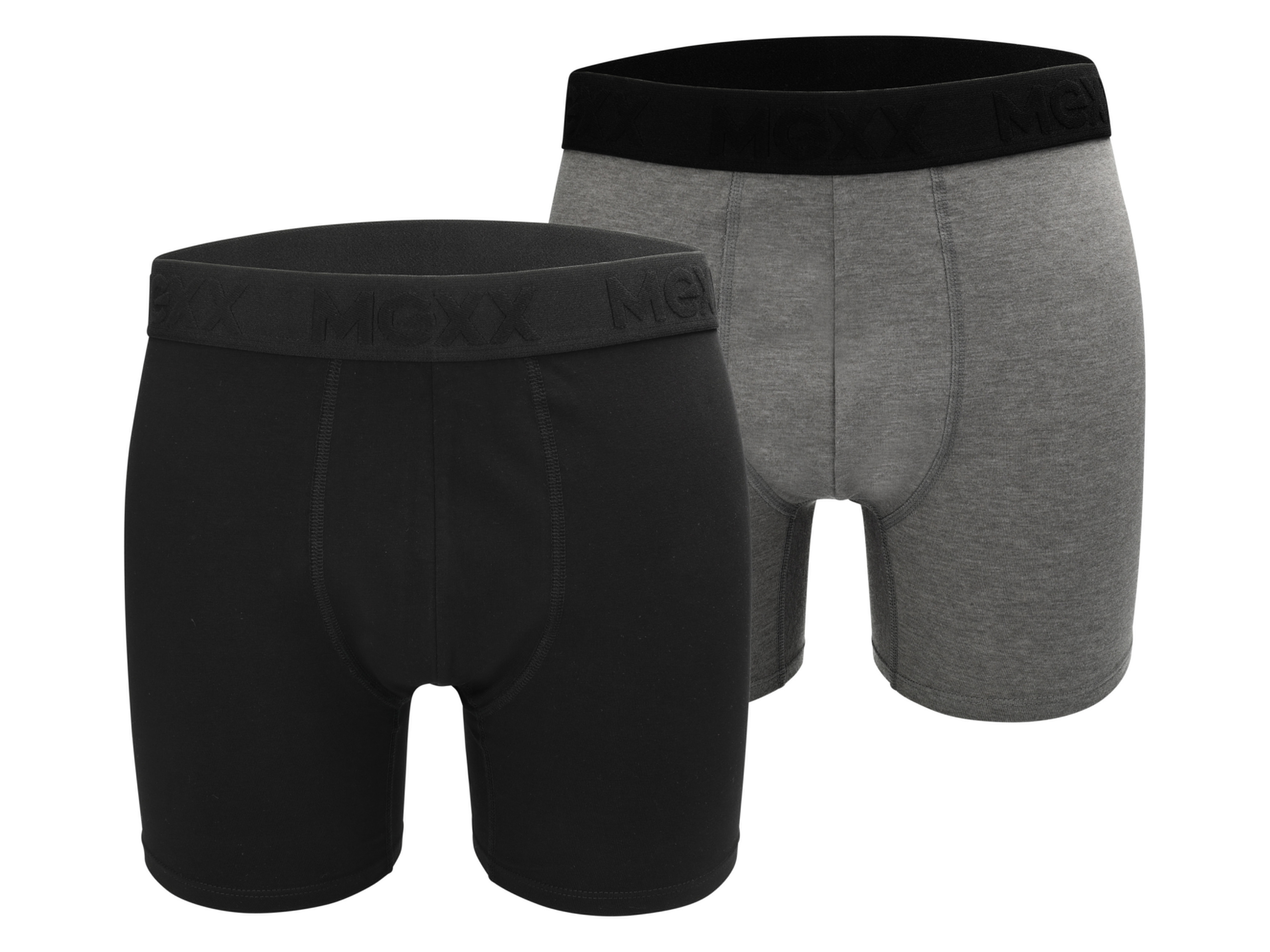MEXX Herren Boxer, 2 Stück (Black/Mid Grey Melee, M)