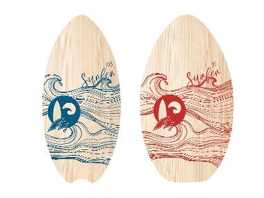 F2 Skim Board Wood Surfer