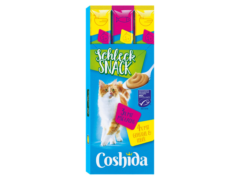 Gehe zu Vollbildansicht: COSHIDA Katzen Schleck-Snack verschiedene Sorten, 14 x 112 g - Bild 2