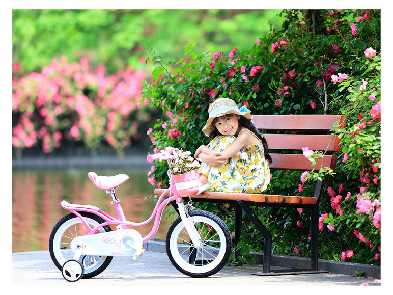 Gehe zu Vollbildansicht: Royal Baby Kinderfahrrad Mädchen mit Stützräder und Schwanenförmigem Rahmen - Bild 29