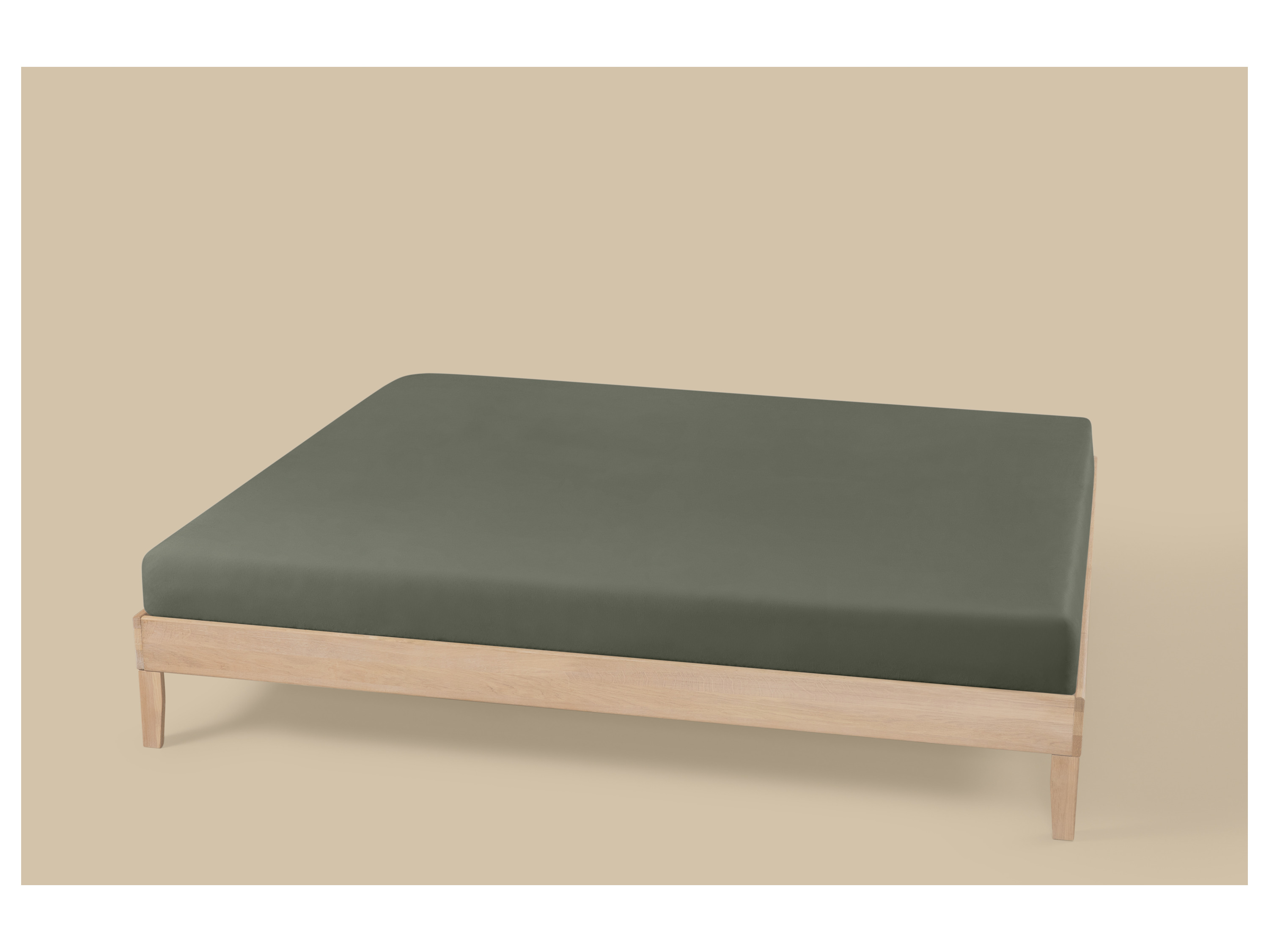 LIVARNO® Jersey-Spannbettlaken mit Leinen, 180 - 200 x 200 cm (Grün) – Bild 3 von 4