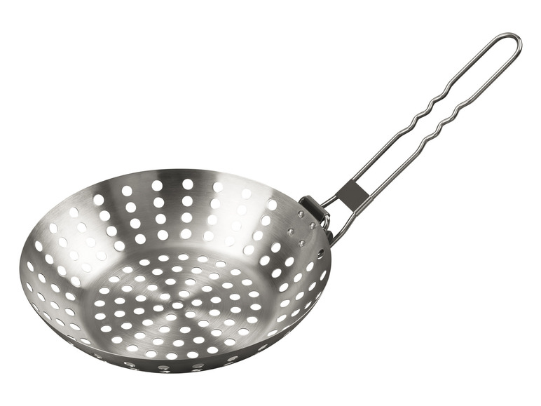 Eine Metallschöpfkelle mit einem langen Griff