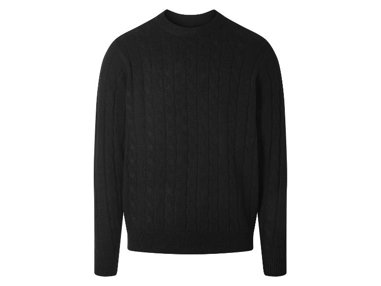 Schwarzer Zopfmusterpullover