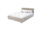 Juskys Polsterbett 'Nizza' mit Bettkasten und Beleuchtung in Beige