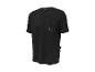Schwarzes Kurzarm-Sport-T-Shirt mit Reißverschlusstasche auf der Brust und dem Text „BUILT FOR CYCLING“.